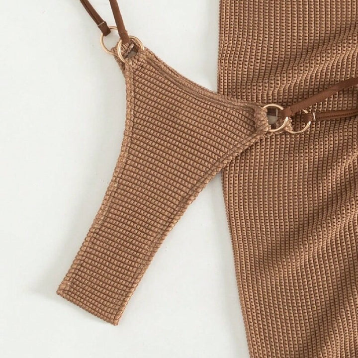 Women Triangle Bikini with Wrap Skirt Mune Fashion