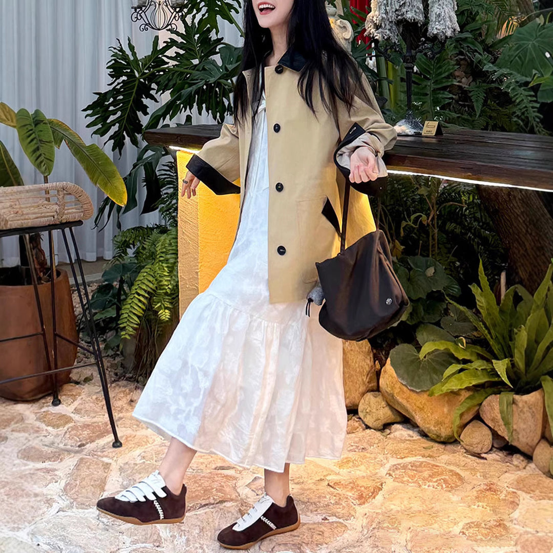 Women’s Fashion Oversized Jacket with Leather Details Mune Fashion