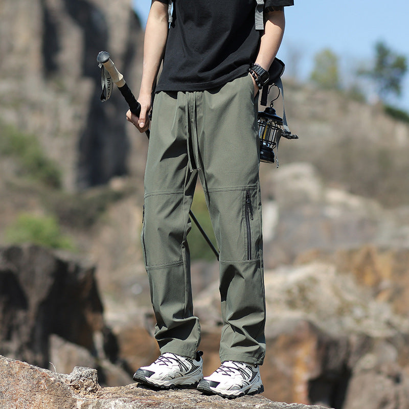 Men's Technical Outdoor and Hiking Pants with Zipper Pockets and Adjustable Waist Mune Fashion