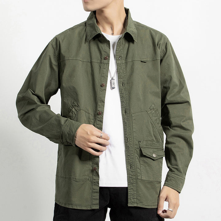 Men's Utility Shirt Jacket made of durable cotton twill with multiple pockets Drune