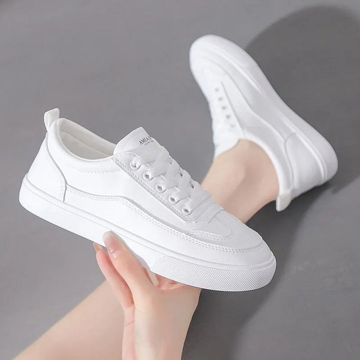 Women's Minimalist Platform Sneakers made of Textile with Padded Shaft and Profiled Rubber Sole Mune Fashion