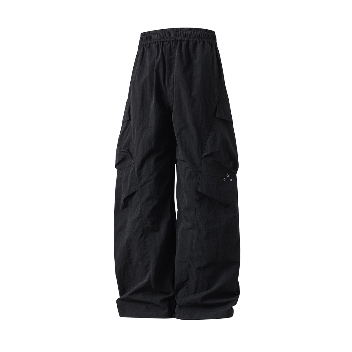 Unisex Extra wide Nylon Cargo Palazzo pants with elastic Comfort waistband and asymmetric flap pockets Mune Fashion