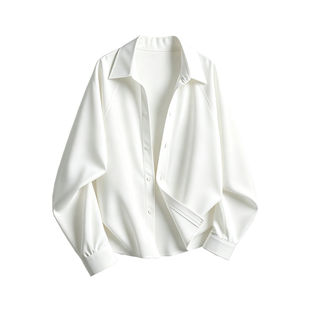 Women Oversized Blouse Shirt made of flowing stretch with shirt collar Mune Fashion