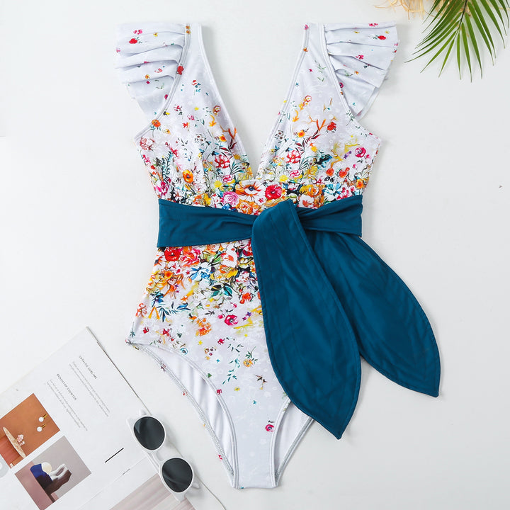 Damen Maxi-Rock mit floralen Mustern und verspieltem Schärpen-Detail Echo Archiv