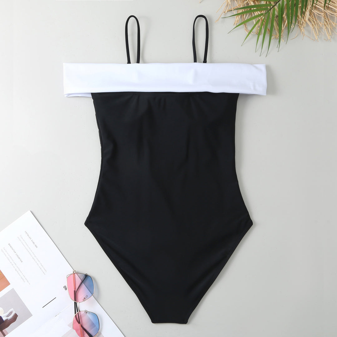 Women's one-piece swimsuit with elegant wrap design and high leg cut Mune Fashion