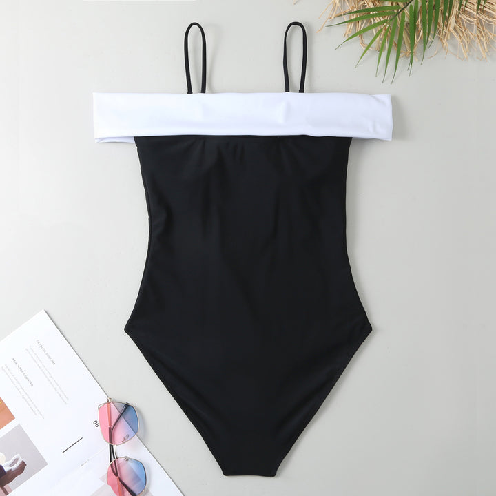 Women's one-piece swimsuit with elegant wrap design and high leg cut Mune Fashion
