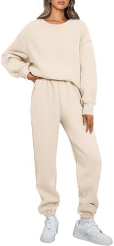 Women's Nano Relaxed Loungewear Set with Oversized Round Neck Sweatshirt and Tailored High Waist Jogging Pants made of French Terry Mune Fashion