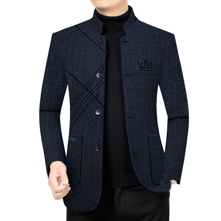 Men's wool coat with teddy lining, stand-up collar and slim silhouette Mune Fashion