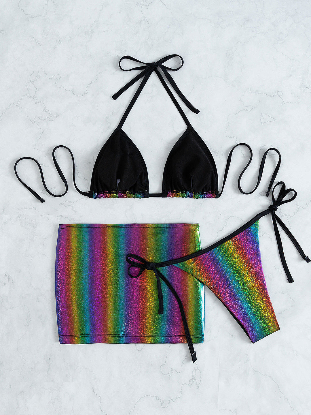 Women's Triangle Bikini with trendy Wrap Skirt Mune Fashion