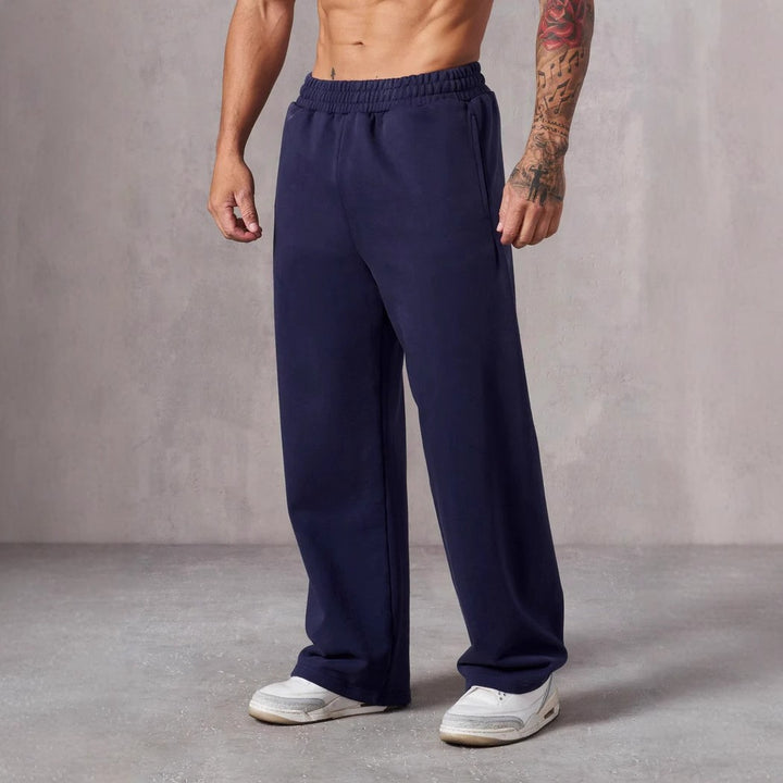 Men's loose fleece joggers with elastic waistband and straight cut Mune Fashion