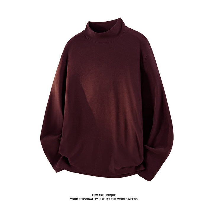 Unisex Oversize-Stand-up Collar Sweatshirt with Raglan Sleeves and Soft Cotton Fleece Mune Fashion