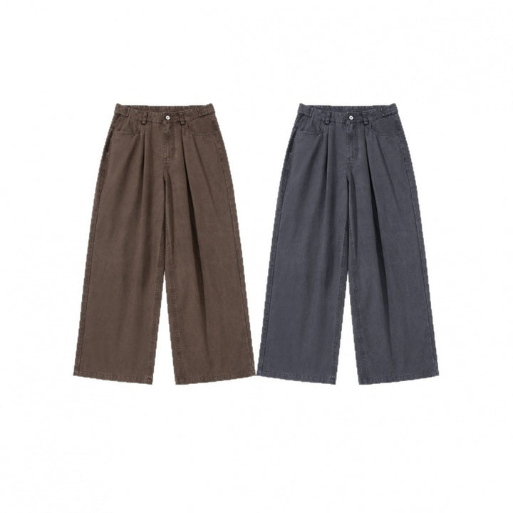 Ladies Wide Pleated Trousers with High Waist and Wide Leg Mune Fashion
