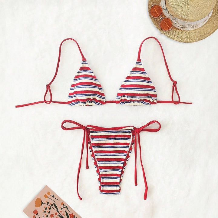 Women's Triangle Bikini Set with Playful Design and Adjustable Straps Mune Fashion
