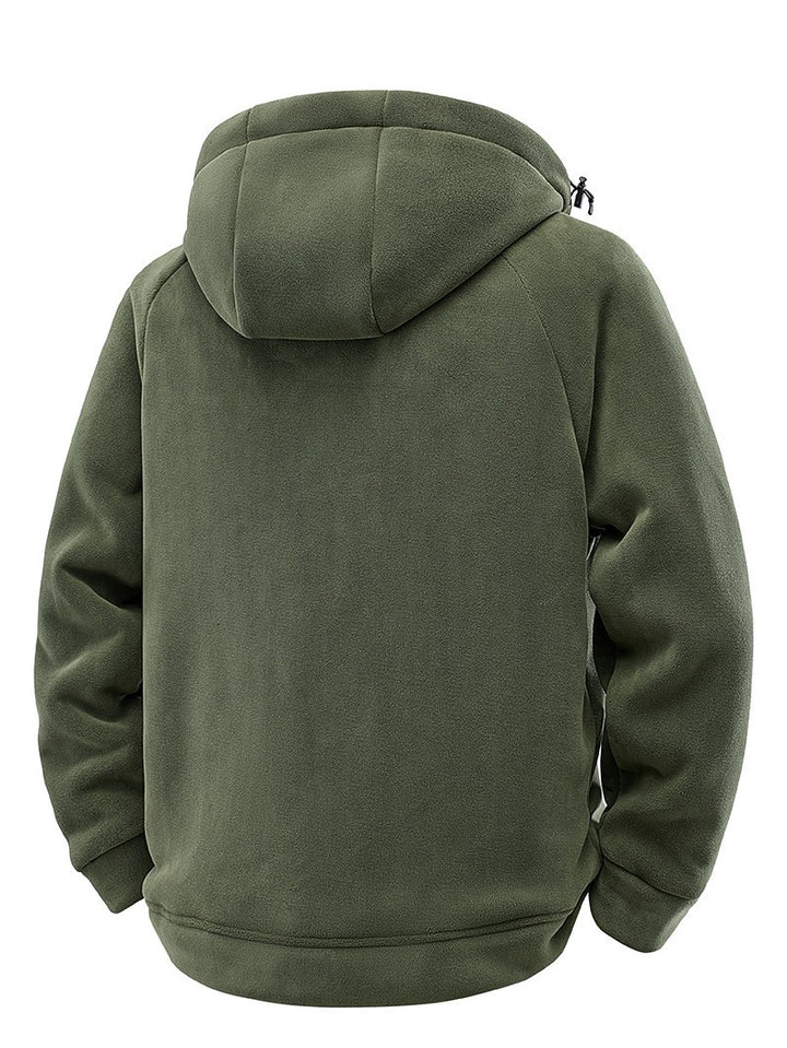 Men's Padded Hooded Fleece Jacket with Teddy Lining and Full-Length Zip Mune Fashion