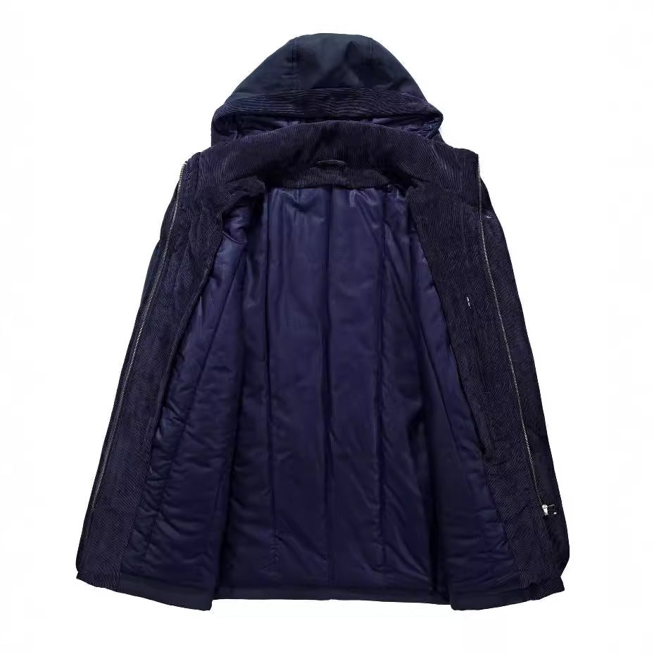 Men's Thermo-Canvas Parka with Sherpa Inner Lining, Removable Hood and Multi-Functional Pockets Mune Fashion