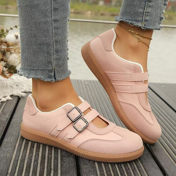 Women's retro-inspired Mary Jane sneakers with double buckle strap and ergonomic rubber sole Mune Fashion