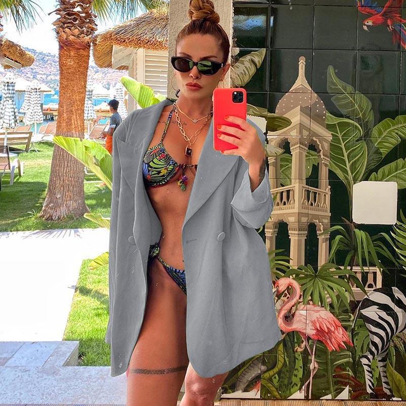 [Women] Light oversized beach blazer as a casual cover-up with draped lapels Mune Fashion