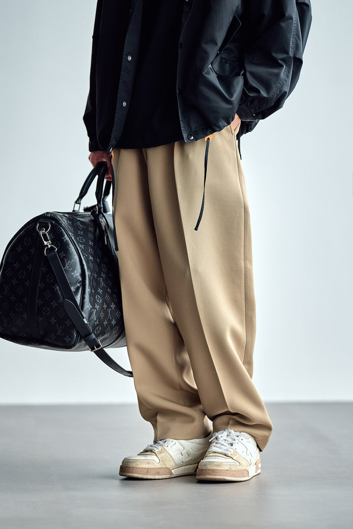Men's Wide Chino Trousers with Pleats and Loose Fit Mune Fashion