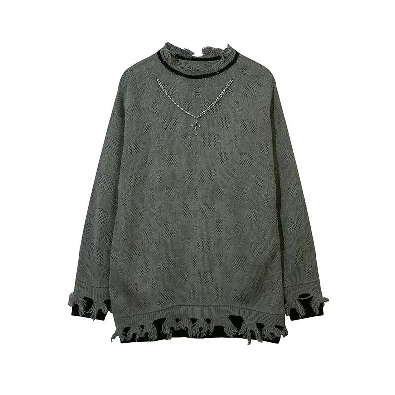 Unisex Casual Chunky Knit Sweater with Fringes Mune Fashion