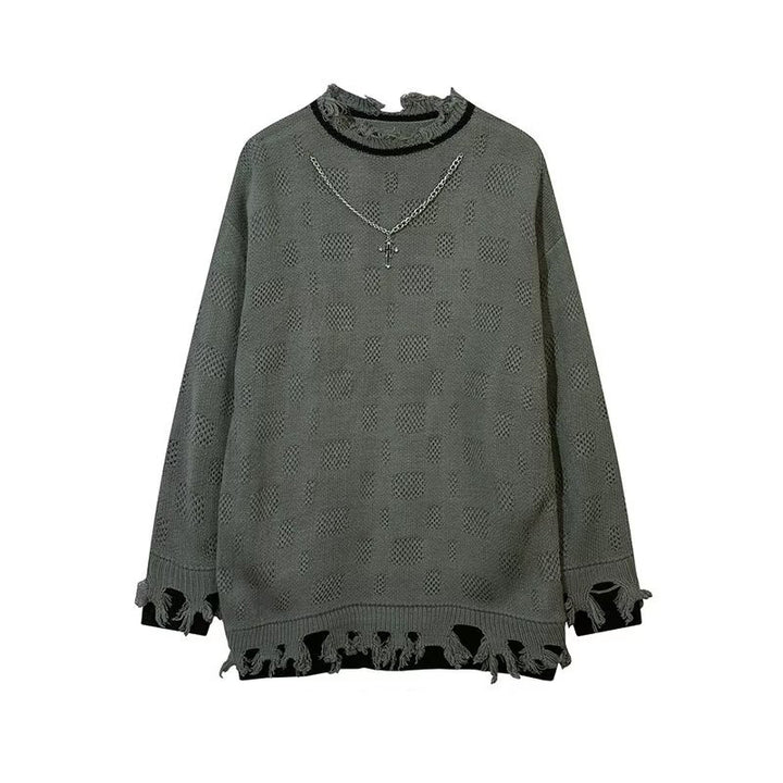 Unisex Casual Chunky Knit Sweater with Fringes Mune Fashion