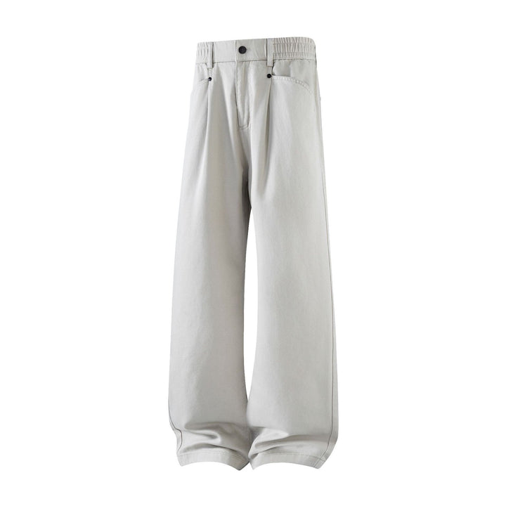 Men's loose Relax-Fit fabric trousers with a high waistband and straight leg Mune Fashion
