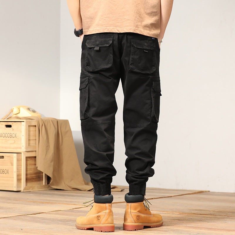 Men's Tapered Cargo Jogger Pants with Reinforced Knee Areas and Elastic Hem Mune Fashion
