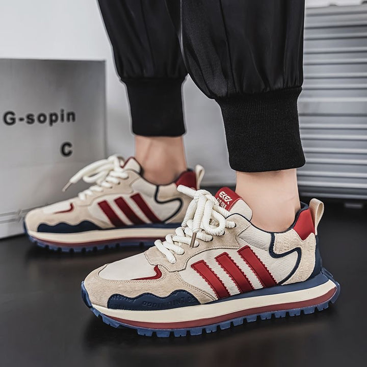 Men's retro sneaker with suede overlays and cushioned profile sole Mune Fashion