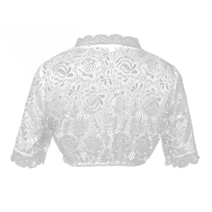 Women knit bolero short with stand-up collar and tie band Mune Fashion