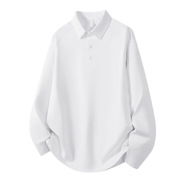Men's Long Sleeve Polo Shirt made of technical stretch with shirt collar & half-button placket Mune Fashion