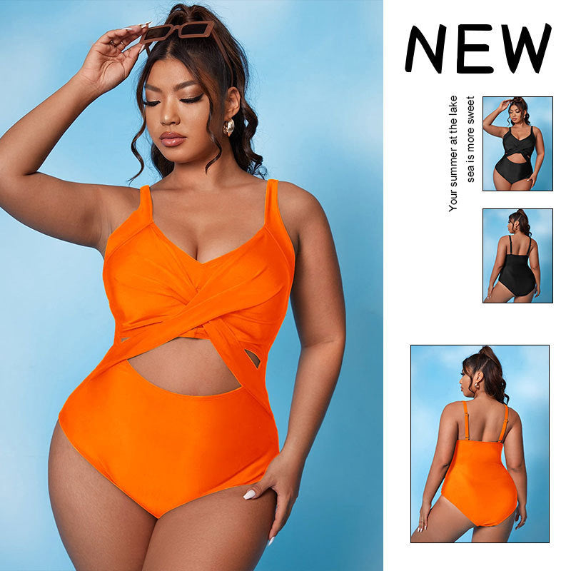 Women's one-piece swimsuit with elegant wrap design and figure-flattering cut-outs Mune Fashion