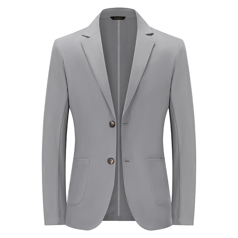 Men's Modern Slim-Fit Blazer with Narrow Lapel and Patch Pockets Mune Fashion