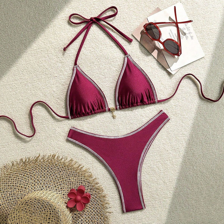 Ladies Triangle Bikini with fine contrast seams Mune Fashion