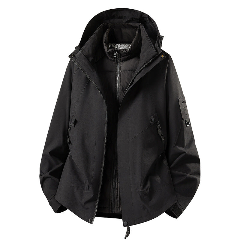 Men's Two-in-One Weather Protection Jacket with Removable Padded Vest and Adjustable Hood Mune Fashion
