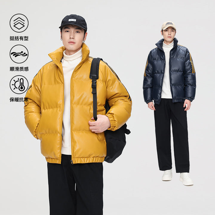 Men's Padded Quilted Jacket in Oversize Sports Look with Contrast Stripes on the Sleeves Drune