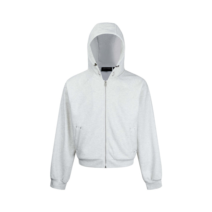 Ladies hooded sweatshirt jacket with zipper and raglan sleeves Mune Fashion
