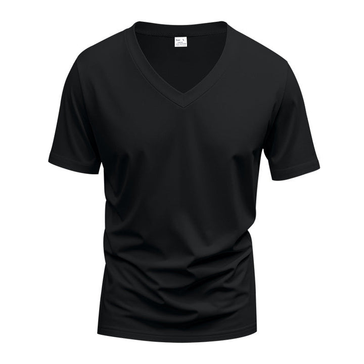 Men's V-neck T-shirt made of breathable cotton blend with modern cut Mune Fashion