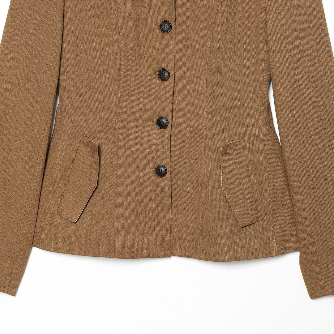 Women's fitted blazer jacket with contrast collar and Vienna seams Mune Fashion
