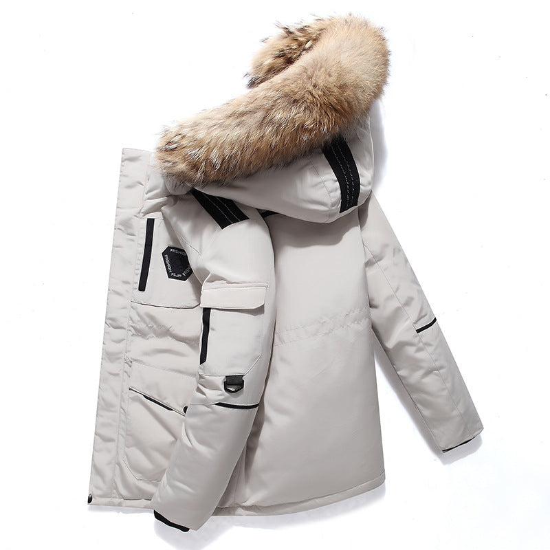 Men's sturdy winter parka with faux fur hood, padded thermal lining, and multifunction pockets Mune Fashion