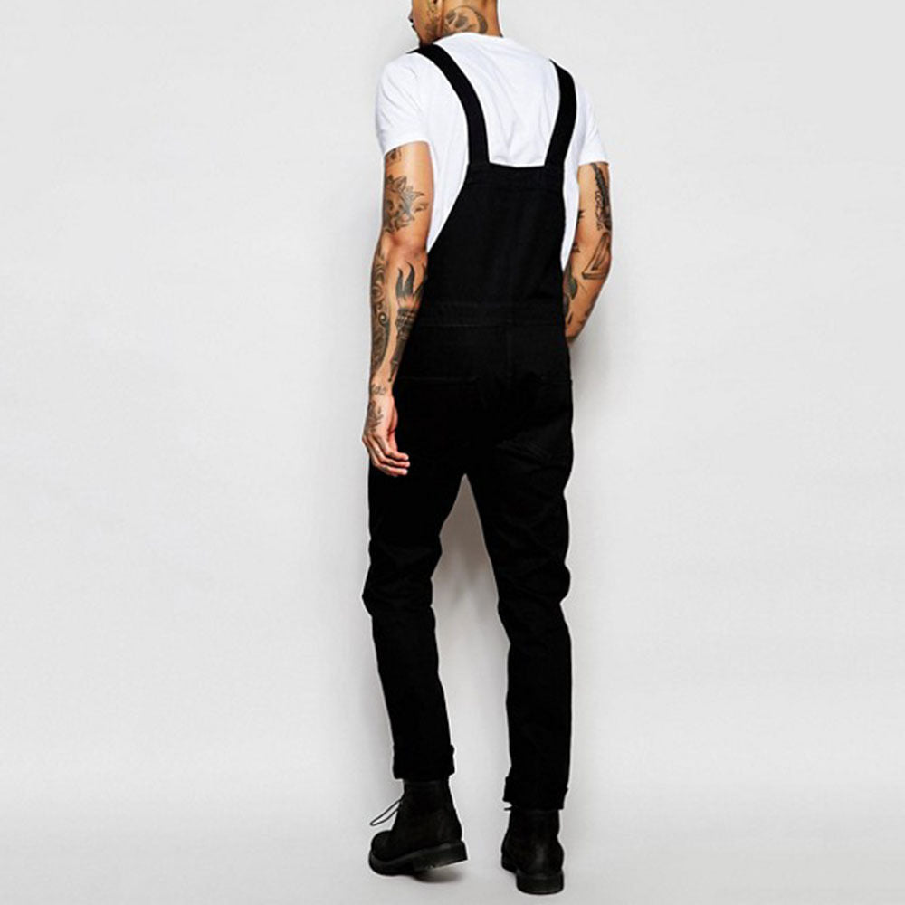 Men's Casual Denim Overalls with Adjustable Straps and Modern Fit Mune
