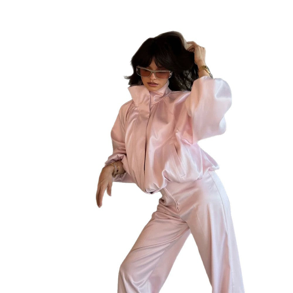 Women's High-Waist Palazzo Pants with Crease and Wide Leg Mune Fashion