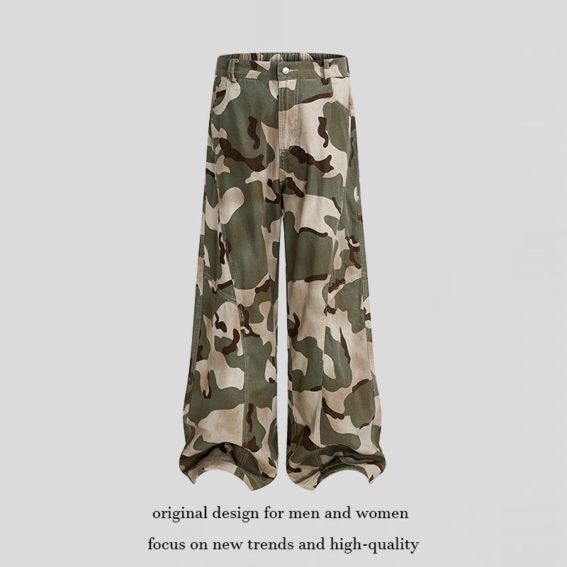 Women's wide cargo culotte pants in loose fit with knee patch and elastic waistband Mune Fashion