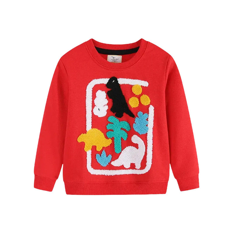 Boys sweatshirt with colorful dinosaur appliqué design Mune Fashion