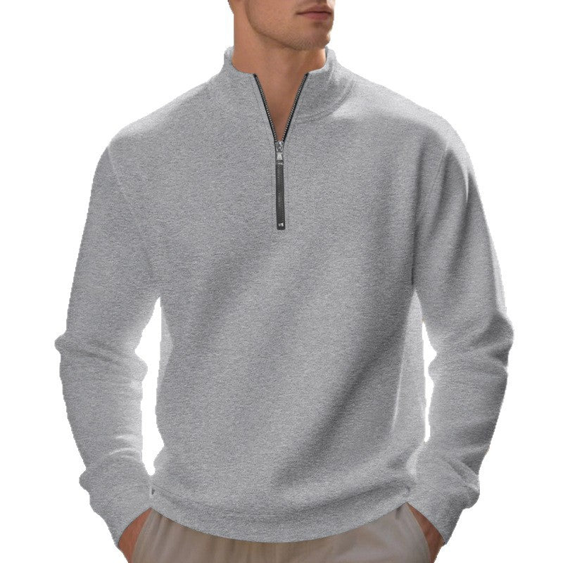Men's classic half-zip sweater with stand-up collar, brushed fleece lining and elastic ribbed cuffs Mune Fashion