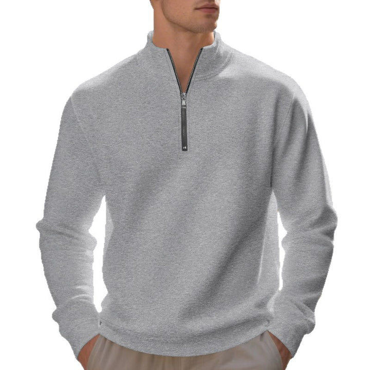 Men's classic half-zip sweater with stand-up collar, brushed fleece lining and elastic ribbed cuffs Mune Fashion