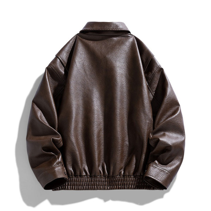 Men's Casual Faux Leather Jacket with Practical Pockets Mune Fashion