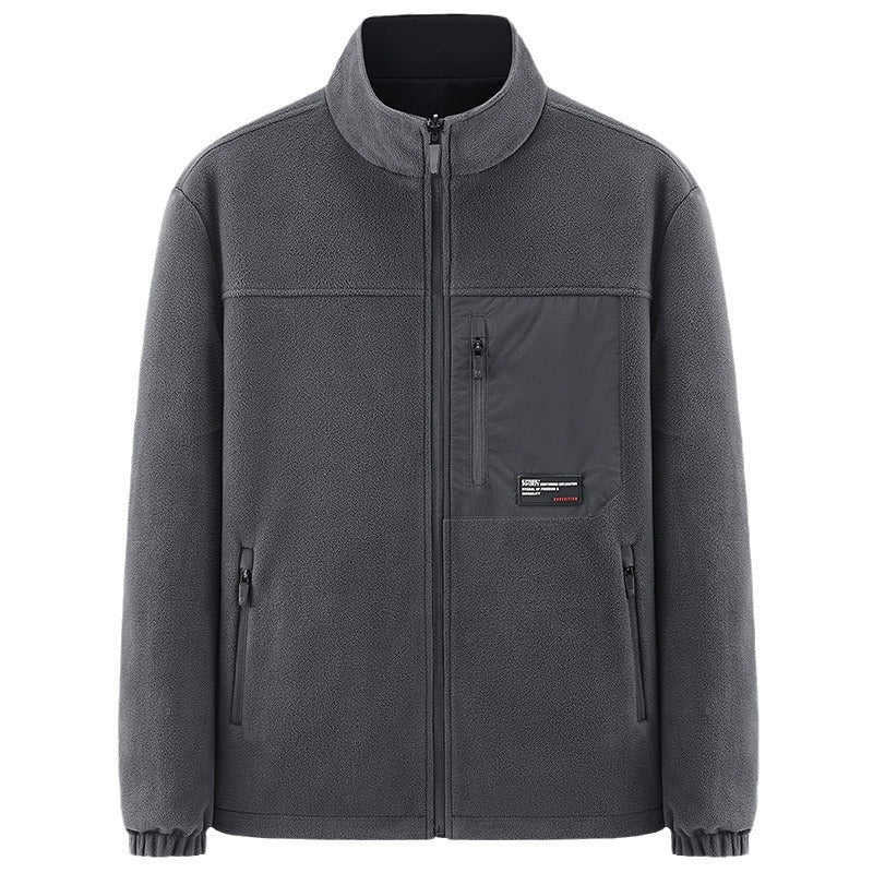 Men's minimalist technical all-weather softshell jacket with stand-up collar and water-repellent zippers Mune Fashion