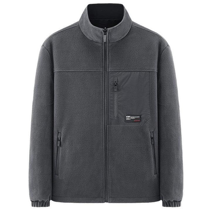 Men's minimalist technical all-weather softshell jacket with stand-up collar and water-repellent zippers Mune Fashion