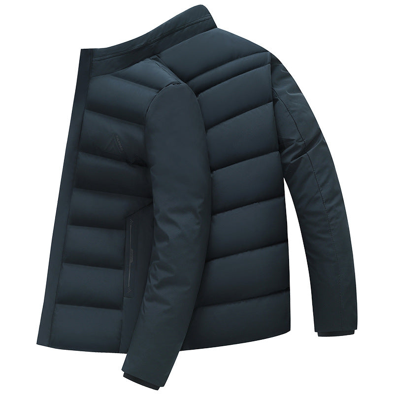 Men's quilted city jacket with stand-up collar, water-repellent surface, and concealed zipper Mune Fashion