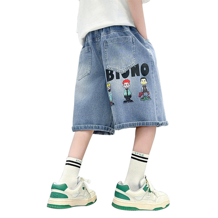 Unisex casual denim shorts with removable print Mune Fashion