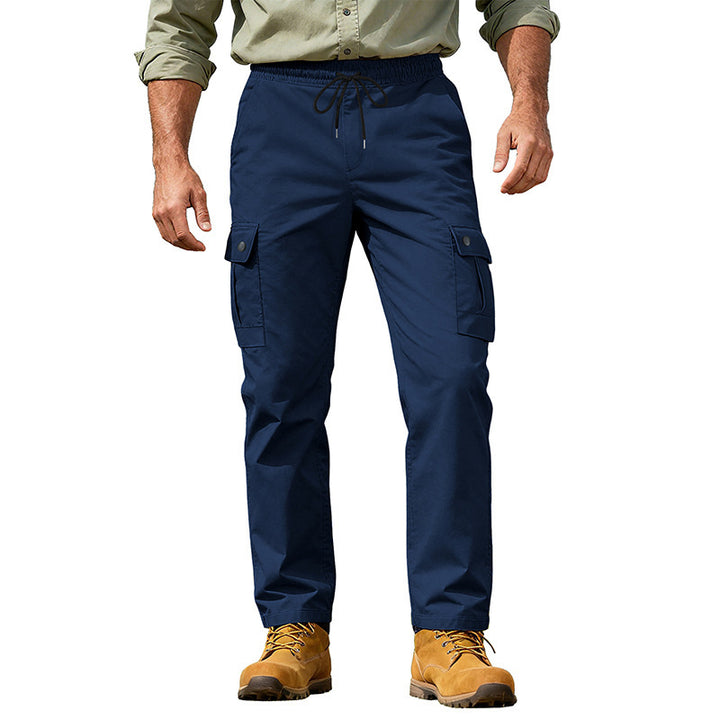 Men's Utility Cargo Pants with Elastic Waistband, Adjustable Drawstring and Multiple Pockets Mune Fashion